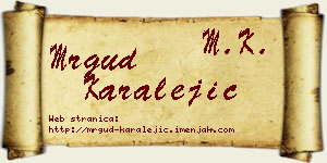 Mrgud Karalejić vizit kartica